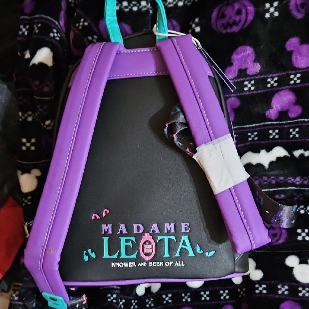 Loungefly Black Purple Teal Mystic Mirror Mini Backpack - Picture 3 of 7